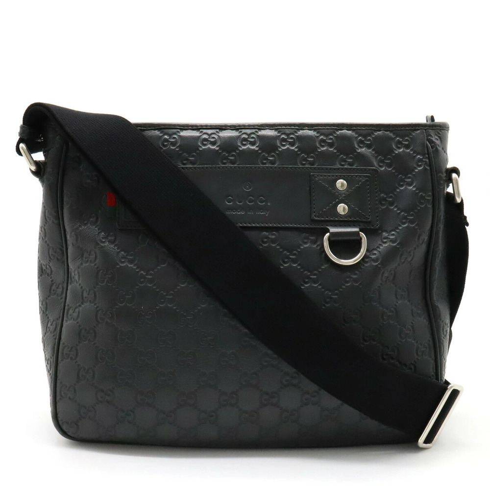 Gucci Guccissima Messenger Crossbody Leather Black